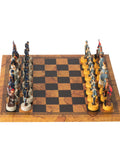 CIVIL WAR: Handpainted Chess Set with Beautiful Leatherette Chessboard - Hobby.lt 🇬🇧