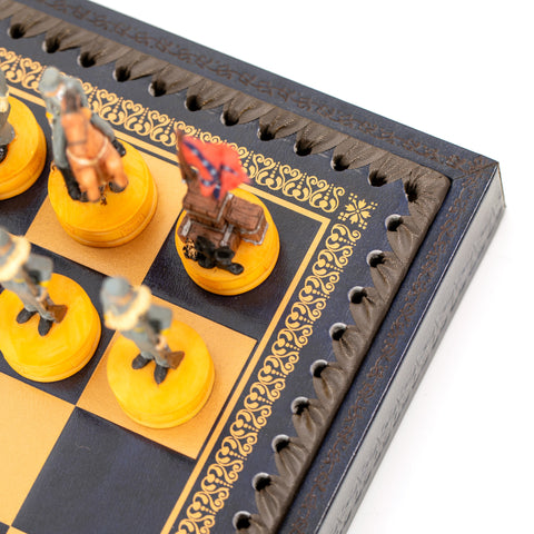 CIVIL WAR: Handpainted Chess Set with Chessboard & Box & Chess Set