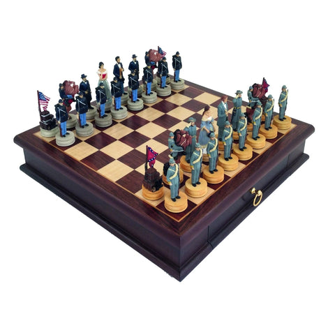 CIVIL WAR Chess Set Rare Wood