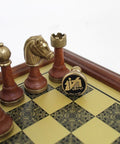 CLASSIC CHESS SET: Metal & Wood Pieces with Brass Effect Wooden Chessboard - Hobby.lt 🇬🇧