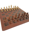 Beautiful Classic CHESS SET with Genuine Leather Chess Board