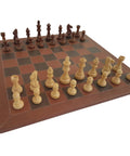 Beautiful Classic CHESS SET with Handmade Genuine Leather Chess Board