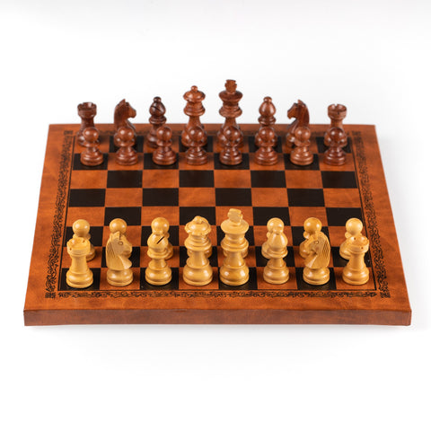 Classic Magnetic Wooden Chess Pieces with Wooden Chess Board N°100