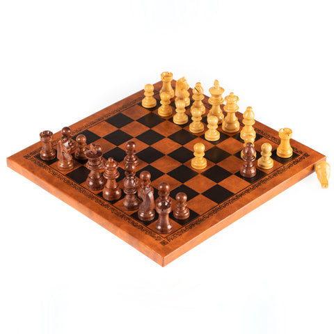 Classic Magnetic Wooden Chess Pieces with Wooden Chess Board N°100