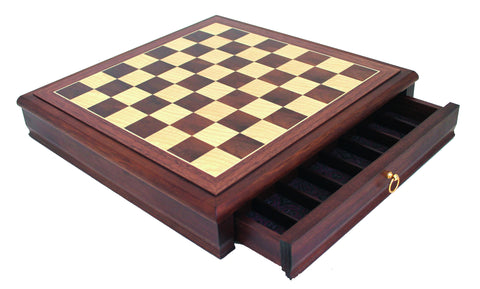 Classic Metal Chess Set with Beautiful Walnut Chess Board/Box