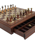 Classic Metal Chess Set with Beautiful Walnut Chess Board/Box - Hobby.lt 🇬🇧