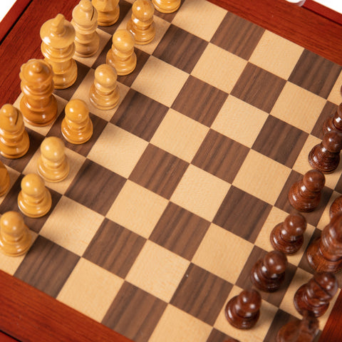 Classic Rosewood Wooden Chess Pieces with Maple Wood Chess Board N°101