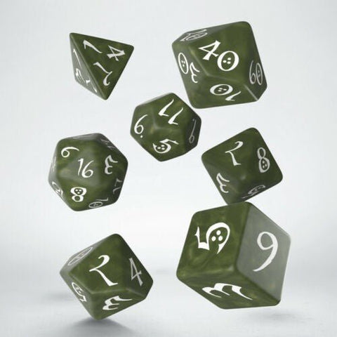 Classic RPG Dice Set Olive and white - Hobby.lt 🇬🇧