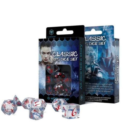 Classic RPG Dice Set Translucent and blue red - Hobby.lt 🇬🇧