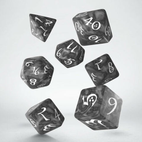 Classic RPG Dice Set Smoky and white