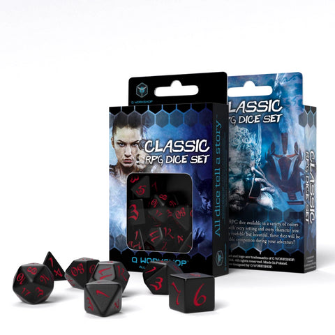 Classic RPG Dice Set black and red