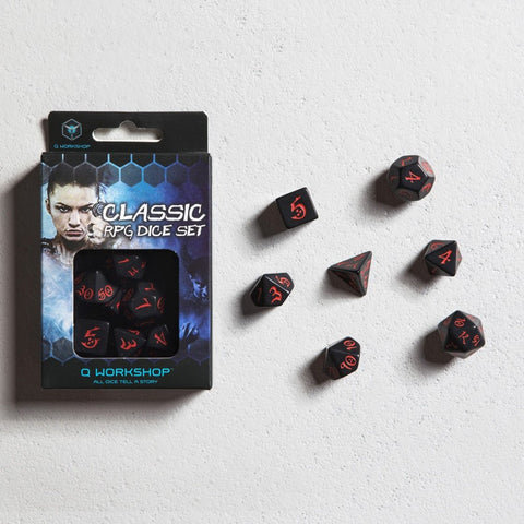 Classic RPG Dice Set black and red