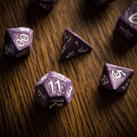 Classic RPG Dice Set violet and white