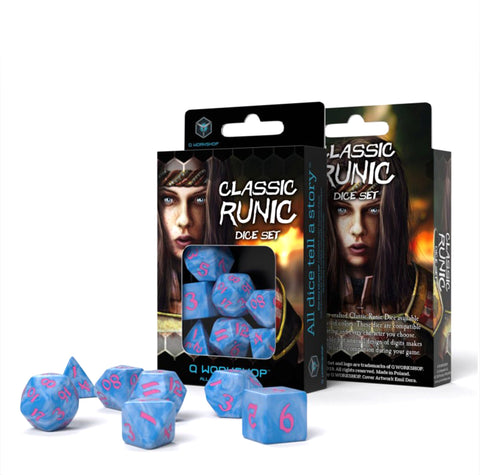 Classic Runic Dice Set blue and pink - Hobby.lt 🇬🇧