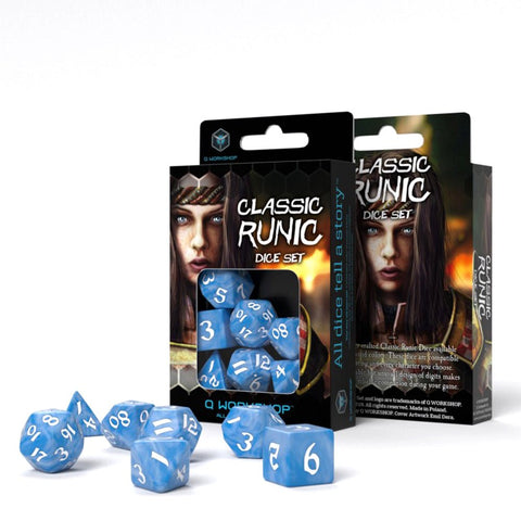 Classic Runic Dice Set blue and white - Hobby.lt 🇬🇧