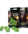 Classic Runic Dice Set green and yellow - Hobby.lt 🇬🇧