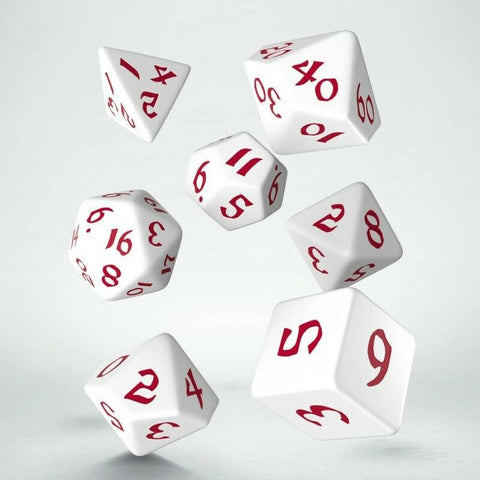 Classic Runic Dice Set white and red