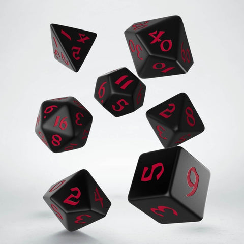 Classic Runic Dice Set black and red