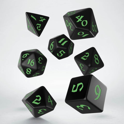 Classic Runic Dice Set black and green