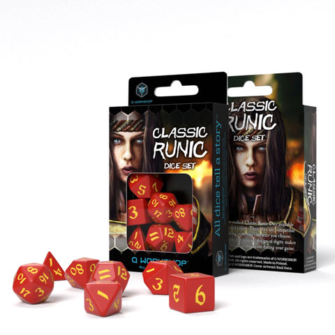 Classic Runic Dice Set red and yellow