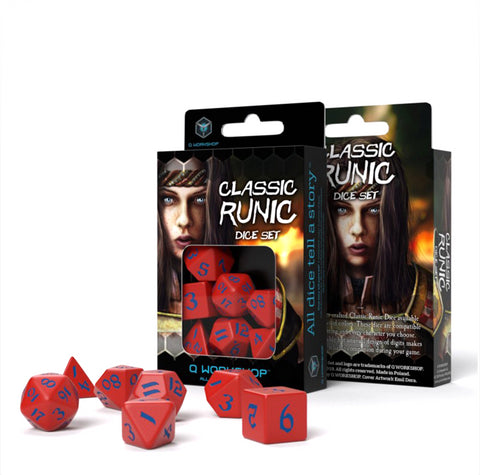 Classic Runic Dice Set red and blue