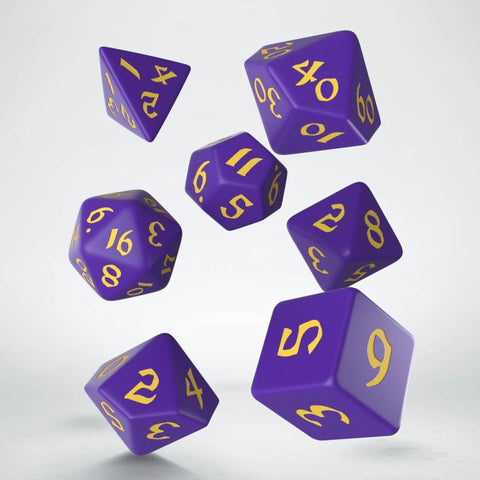 Classic Runic Dice Set Purple and yellow