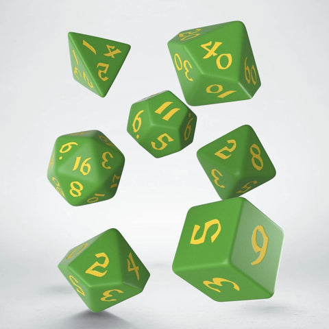 Classic Runic Dice Set green and yellow