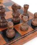 Classic Wooden Chess with Beautiful Leather - like Chessboard - Hobby.lt 🇬🇧