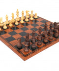 Classic Wooden Chess with Beautiful Leather - like Chessboard - Hobby.lt 🇬🇧