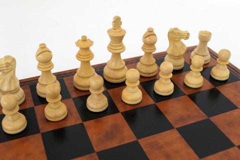 Classic Wooden Chess with Beautiful Leather - like Chessboard - Hobby.lt 🇬🇧