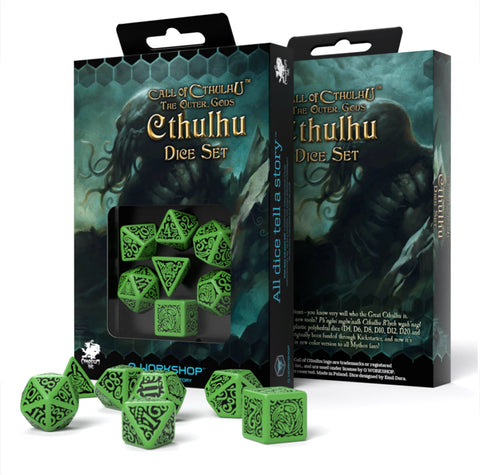 COC The Outer Gods Cthulhu Dice Set green and black - Hobby.lt 🇬🇧