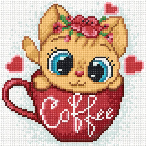 Coffee Cat 20х20 Diamond Painting Set Cs2707 - Hobby.lt 🇬🇧