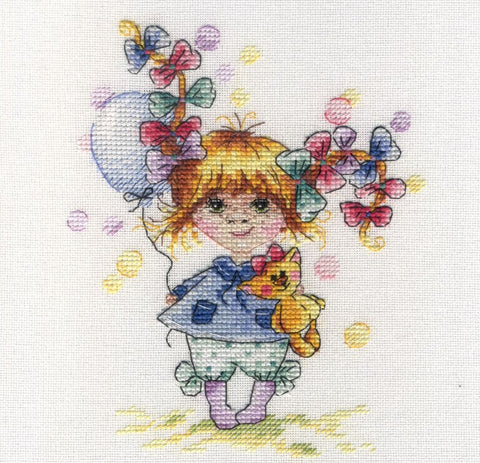 Colourful Bow SNV-601 cross stitch kit by MP Studio