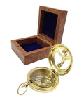 Compass with Sundial Brass Wooden Box | CPSD2 - Hobby.lt 🇬🇧