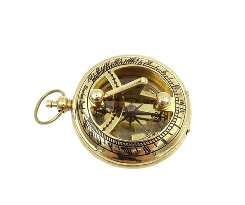 Compass with Sundial Brass Wooden Box | CPSD2 - Hobby.lt 🇬🇧