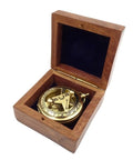 Compass with Sundial Brass Wooden Box | CPSD2 - Hobby.lt 🇬🇧