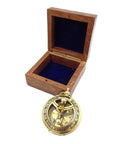 Compass with Sundial Brass Wooden Box | CPSD2 - Hobby.lt 🇬🇧