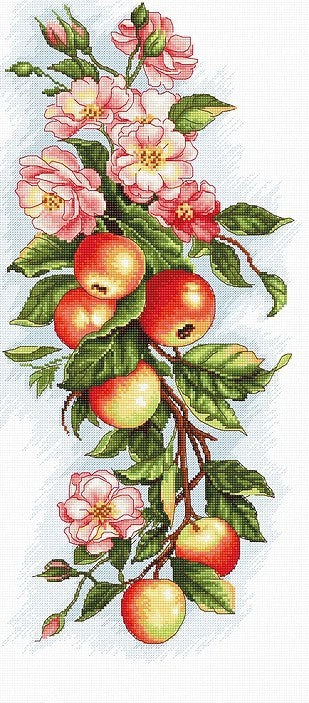 Composition with apple SB211 - Cross Stitch Kit by Luca-s