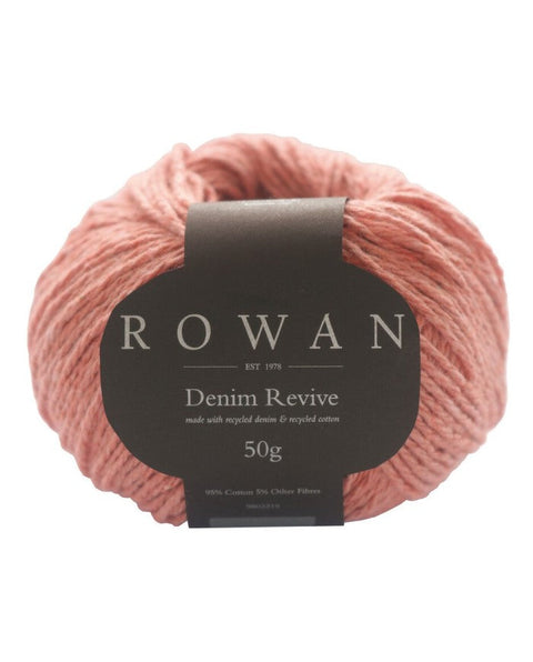 Coral 220 Denim Revive Rowan Cotton Yarn 95% Upcycled Cotton Eco Friendly Knitting Crochet 50g 100m