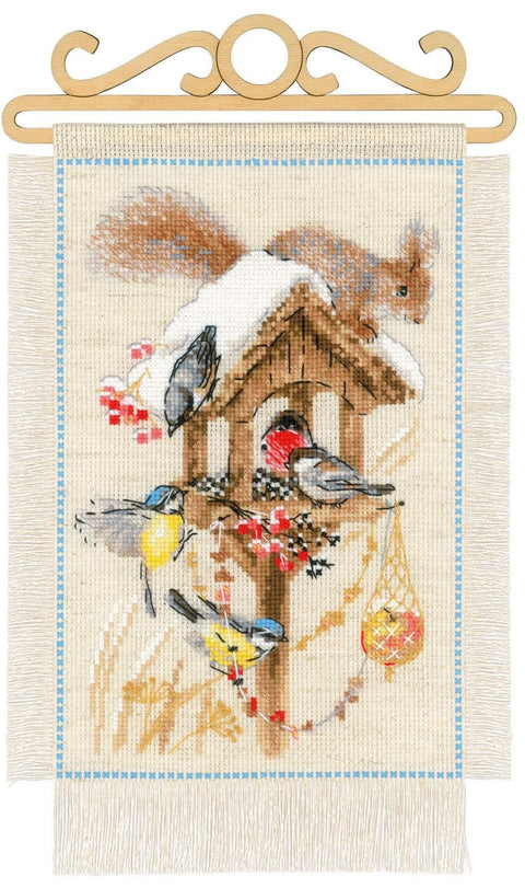 Cottage Garden. Winter cross stitch kit by RIOLIS Ref. no.: 1751 - Hobby.lt 🇬🇧