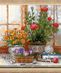 Crocuses On The Windowsill cross stitch kit by RIOLIS Ref. no.: 1763 - Hobby.lt 🇬🇧