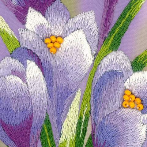 Crocuses. Satin Stitch - Cross Stitch Kit from RIOLIS Ref. no.:0065 PT - Hobby.lt 🇬🇧