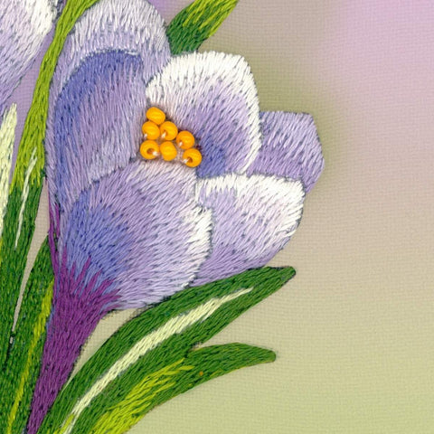 Crocuses. Satin Stitch - Cross Stitch Kit from RIOLIS Ref. no.:0065 PT - Hobby.lt 🇬🇧