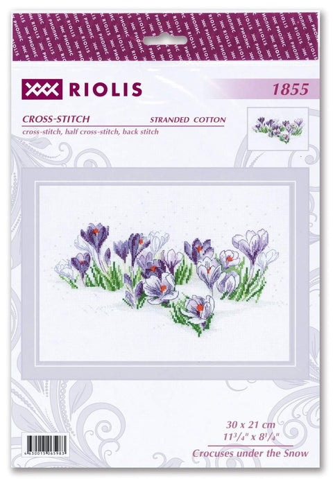 Crocuses under the Snow cross stitch kit by RIOLIS Ref. no.: 1855 - Hobby.lt 🇬🇧