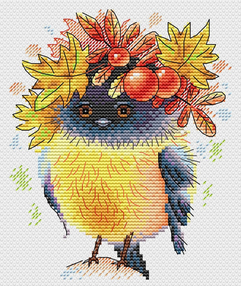 Cross Stitch Kit Autumn Bird SM-236