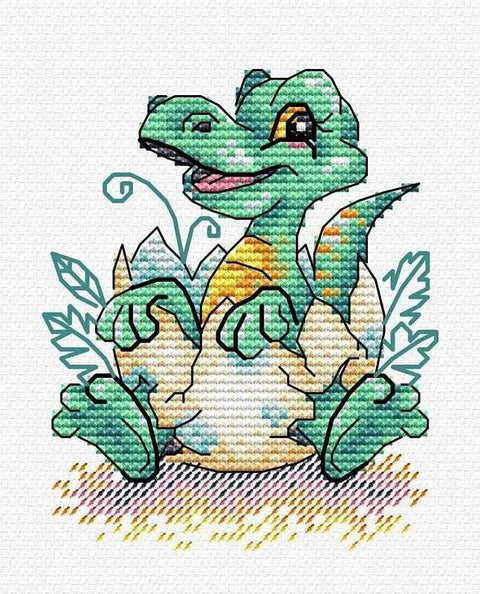 Cross Stitch Kit Baby Dinosaur SM - 376 - Hobby.lt 🇬🇧