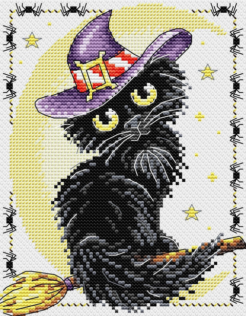 Cross Stitch Kit Black Cat Charm SM - 295 - Hobby.lt 🇬🇧