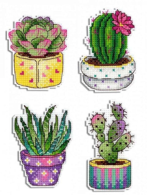 Cross Stitch Kit Cactuses. Magnets SR - 419 - Hobby.lt 🇬🇧