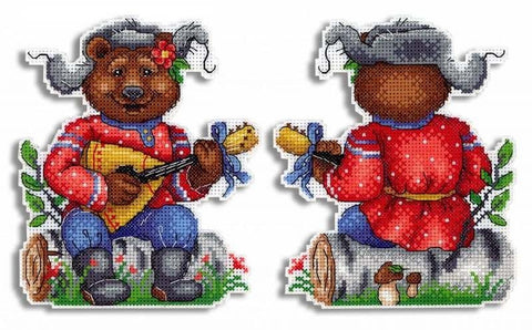 Cross Stitch Kit Cheerful Bear SR-415