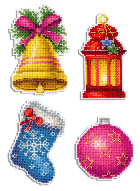 Cross Stitch Kit Christmas Magnets SR-461